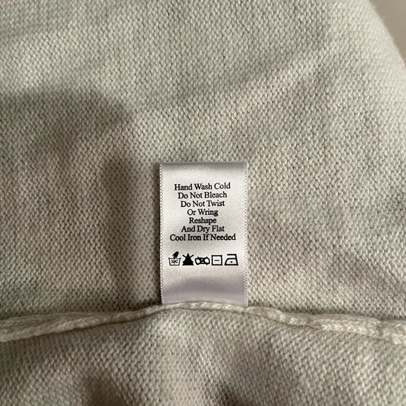 Coldwater Creek Cardigan Sweater. Embroidered. Cream with gold/tan accent Small - Picture 11 of 14